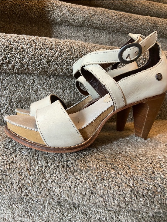 Neosens Shoes - Women's leather made in Spain 🇪🇸 Cream High Heel Sandal with Ankle Strap